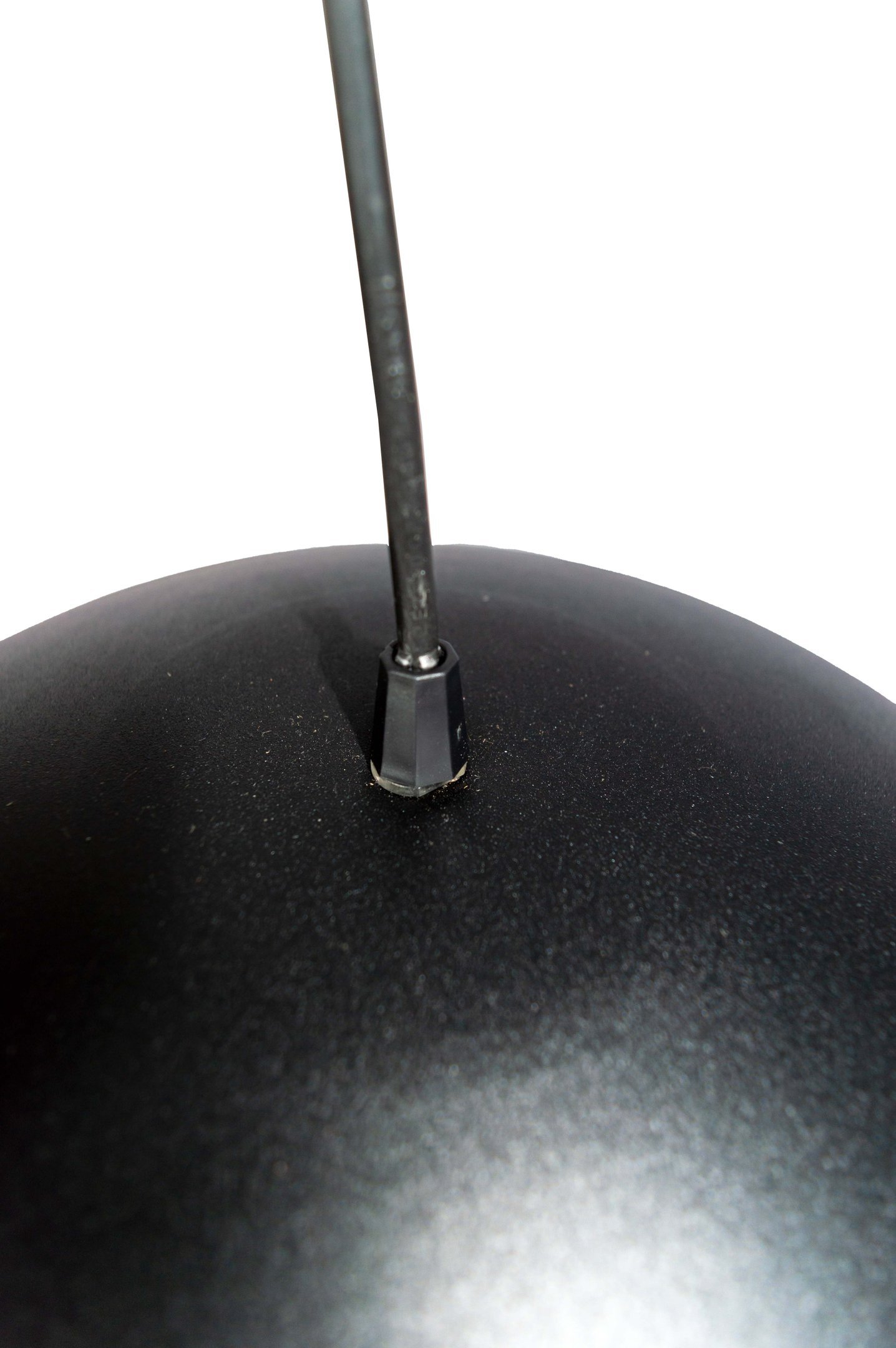 Pendente Alumínio Meia Esfera 60cm Preto c/ Dourado Duplo na Canopla Retangular de 97cm Branca - 3