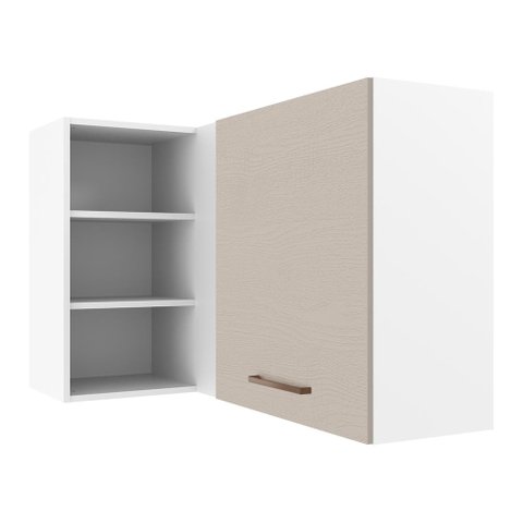 Armário Aéreo de Canto 1 Porta para Linha de 60 Cm de Profundidade Branco/crema Agata Madesa