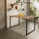 Ver imagem 2 de Mesa de Jantar Steel Estilo Industrial Pés de Aço 120x80cm Preto/fendi