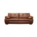 Ver imagem 1 de Sofá de Couro Marselha 3 Lugares Conhaque com Brilho - Mempra