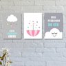 Kit com 3 Placas Decorativas Chuva de Amor - 1