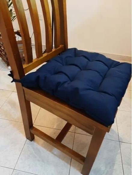Assento De Cadeira Futon 40x40cm Cores Diversas:Azul-marinho