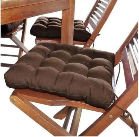 Assento De Cadeira Futon 40x40cm Cores Diversas:Marrom-escuro