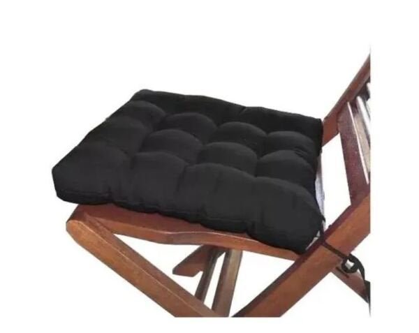 Assento De Cadeira Futon 40x40cm Cores Diversas:Preto