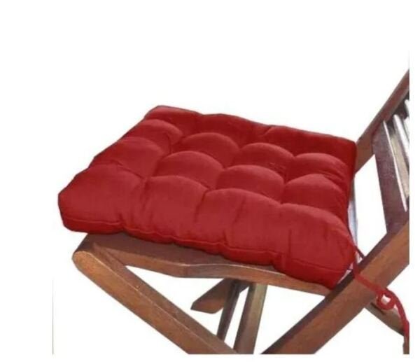 Assento De Cadeira Futon 40x40cm Cores Diversas:Vermelho - 1