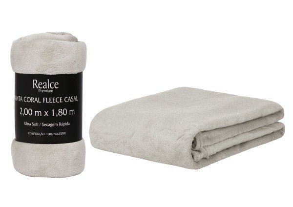 Cobertor Coberta Manta Soft Casal Microfibra Anti Alérgica:Creme