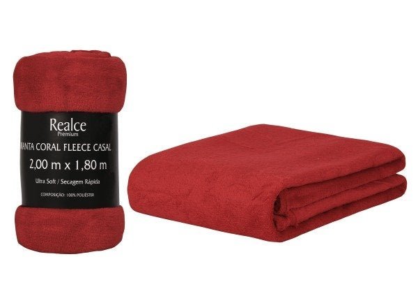 Cobertor Coberta Manta Soft Casal Microfibra Anti Alérgica:Vermelho - 1