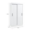 Guarda-roupa Solteiro Compacto 2 Portas de Correr Branco Brilho Ideal para Quarto Pequeno e Otimizar - 4