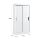 Ver imagem 4 de Guarda-roupa Solteiro Compacto 2 Portas de Correr Branco Brilho Ideal para Quarto Pequeno e Otimizar