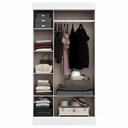 Ver imagem 3 de Guarda-roupa Solteiro Compacto 2 Portas de Correr Branco Brilho Ideal para Quarto Pequeno e Otimizar