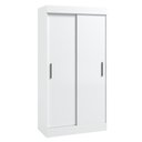 Ver imagem 2 de Guarda-roupa Solteiro Compacto 2 Portas de Correr Branco Brilho Ideal para Quarto Pequeno e Otimizar