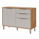 Ver imagem 2 de Balcão 120 cm com Tampo 2 Portas e 2 Gavetas Divina/Brilhante e Celeste Marrom/Cinamomo/Off White