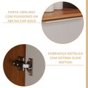 Ver imagem 5 de Balcão 120 cm com Tampo 2 Portas e 2 Gavetas Divina/Brilhante e Celeste Marrom/Cinamomo/Off White
