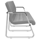 Ver imagem 2 de Cadeira Longarina 3 Lugares Recepção com Braço Pés Cromado Lev P03 Vinil Cinza - Lyam Decor