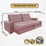Sofá Coliseu 2.60m Retrátil e Reclinável Super Pillow - Rosê - 2