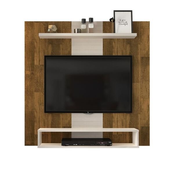Painel para TV até 47 Polegadas Baviera D04 Tronco Ripado/Creme ...