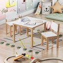Ver imagem 1 de Mesinha Infantil em Madeira Maciça Isa com 2 Cadeirinhas para Atividades
