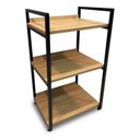 Ver imagem 1 de Estante de Madeira e Ferro Estilo Industrial com Pé Nivelador para Escritórios Sala Quarto