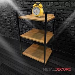 Estante de Madeira e Ferro Estilo Industrial com Pé Nivelador para Escritórios Sala Quarto - 6