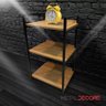 Estante de Madeira e Ferro Estilo Industrial com Pé Nivelador para Escritórios Sala Quarto - 6