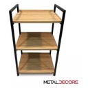 Ver imagem 5 de Estante de Madeira e Ferro Estilo Industrial com Pé Nivelador para Escritórios Sala Quarto