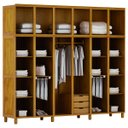 Ver imagem 3 de Quarto de Casal Grécia: Guarda-Roupa 12 Portas c/ Espelho Cama Cômoda 6 Gavetas Madeira Pinus Mel -