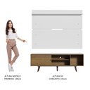 Ver imagem 6 de Rack Madesa Dubai e Painel para TV até 65 Polegadas com Pés Rustic/Branco 5Z9B Cor:Rustic/Branco/Rus