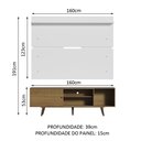 Ver imagem 3 de Rack Madesa Dubai e Painel para TV até 65 Polegadas com Pés Rustic/Branco 5Z9B Cor:Rustic/Branco/Rus