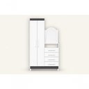 Ver imagem 2 de Guarda Roupa com Cômoda Solteiro New Capri 2 Portas 4 Gavetas MDP Branco Titanium Flex 103cm