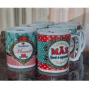 Ver imagem 3 de Jogo 6 Canecas 300ml Frases Mãe - Kit Porcelana - Decoração Caneca Completa Verde e Vermelho