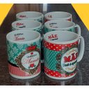 Ver imagem 2 de Jogo 6 Canecas 300ml Frases Mãe - Kit Porcelana - Decoração Caneca Completa Verde e Vermelho