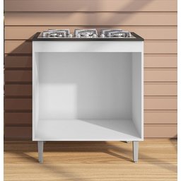 Balcão para Cooktop Andréia 2 Portas Branco Ajl - 3