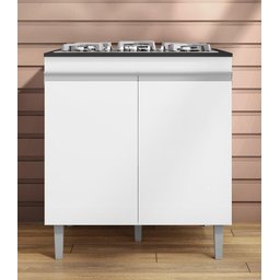 Balcão para Cooktop Andréia 2 Portas Branco Ajl - 1