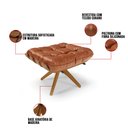 Ver imagem 7 de Kit 2 Puffs Giratório Costela Corino Nozes Base Madeira Ma25
