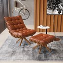 Ver imagem 2 de Kit 2 Puffs Giratório Costela Corino Nozes Base Madeira Ma25