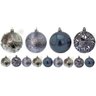 Jogo 9 Bolas De Natal Textura Arabescos Rena Cinza Azulado 8cm - Master Christmas - 3