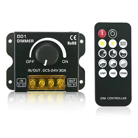 Dimmer Controlador para Fita LED DC5-24V 30A / com Controle