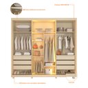 Ver imagem 4 de Guarda Roupa 3 Portas 1 Reflecta Correr com Pés e Led Matt Cor:off White