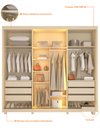 Ver imagem 4 de Guarda Roupa 3 Portas 1 Reflecta Correr com Pés e Led Matt Cor:off White