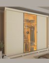 Ver imagem 2 de Guarda Roupa 3 Portas 1 Reflecta Correr com Pés e Led Matt Cor:off White