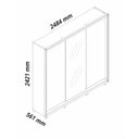 Ver imagem 3 de Guarda Roupa 3 Portas 1 Reflecta Correr com Pés e Led Matt Cor:off White