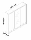 Ver imagem 3 de Guarda Roupa 3 Portas 1 Reflecta Correr com Pés e Led Matt Cor:off White