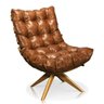 Poltrona com Puff Giratório Costela Corano Nozes Base Madeira Ma25 - 5