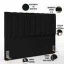 Ver imagem 4 de Kit Cabeceira Cama Box Casal King 195cm com Calçadeira Baú Dália W01 Suede Preto - Lyam Lyam Decor