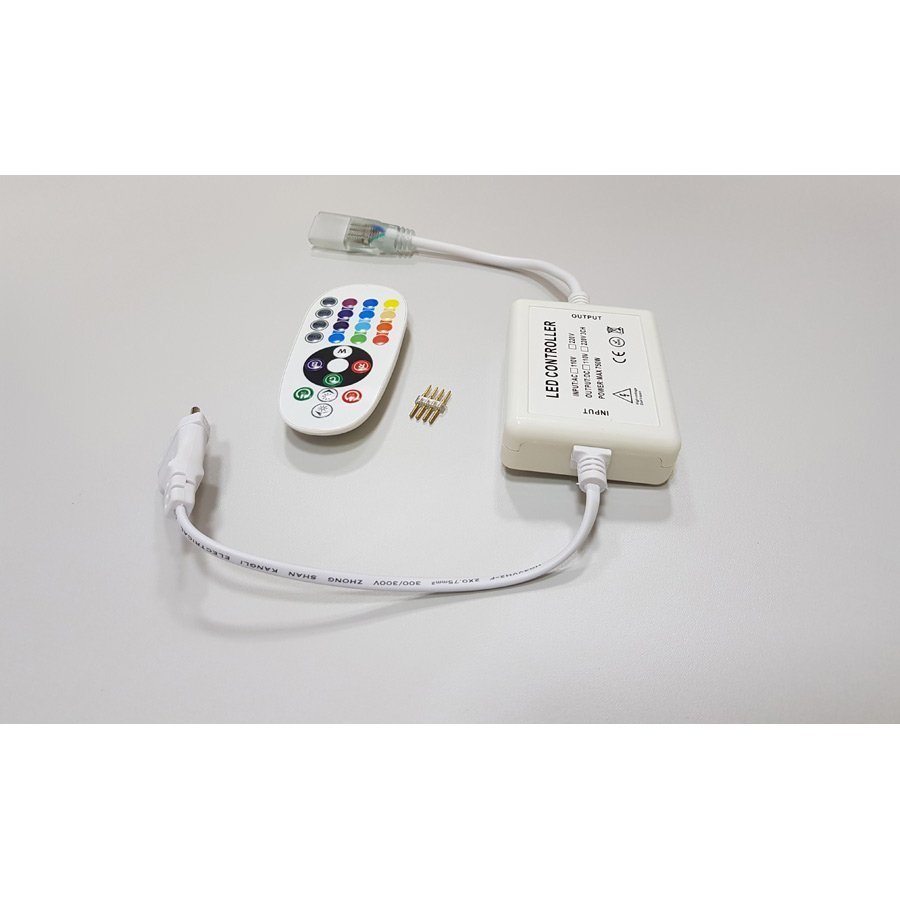 Controlador + Controle de 24 botões para fita RGB colorida Bivolt - RF - LMS-CTRGB24-RF