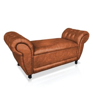 Recamier com Bau Grécia 155cm Corano Nozes Pés Chanfrados