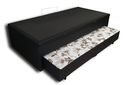 Ver imagem 4 de Bicama Box Baú Solteiro 88x188 com Cama Auxiliar de Molas Ensacadas 3x1 Corino Preto