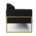 Ver imagem 4 de Sofá Namoradeira Base Industrial Alta Dourado Marisa Suede Preto D03 - D’Rossi