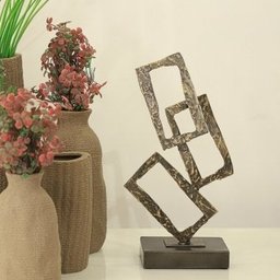 Peça Decorativa Geométrica Metal Envelhecido 37cm VE0050 BTC - 2