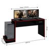 Mesa Escrivaninha Computador PC Gamer Preto Vermelho com Nicho Gamer - 4